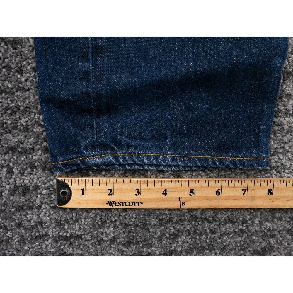 J Crew Jeans Mens 36x34 (Tag 34x34) Blue Urban Slim Cotton Distressed Denim City